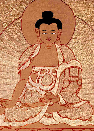 24K Gold Style Medicine Buddha Thangka | Meditation Altar