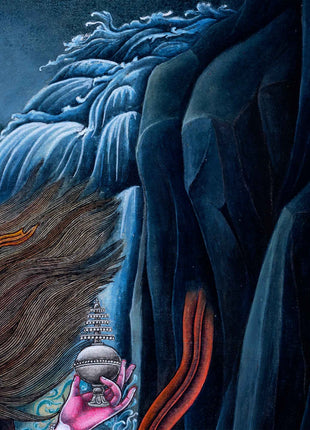 Ganga Goddess Giclee Print For Prayers | Traditional Newari Paubha Art Prints For Wall Hanging
