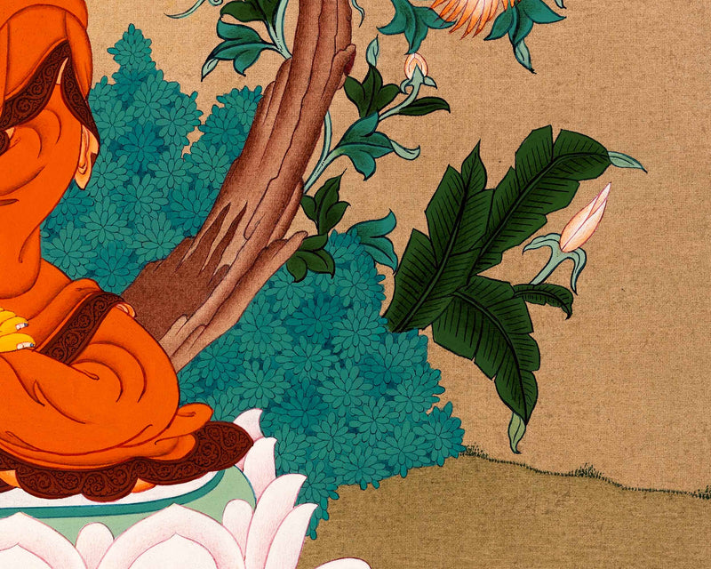 Shakyamuni Buddha Art, Tibetan Thangka Hand painted in Enlightenment Studio
