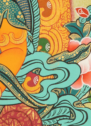 Handpainted Dzambala Kubera | Religious Thangka Art | Wall Decors