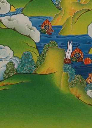 Traditionally Hand-Painted Thangka White Tara | Tibetan Buddhist Hand Painting