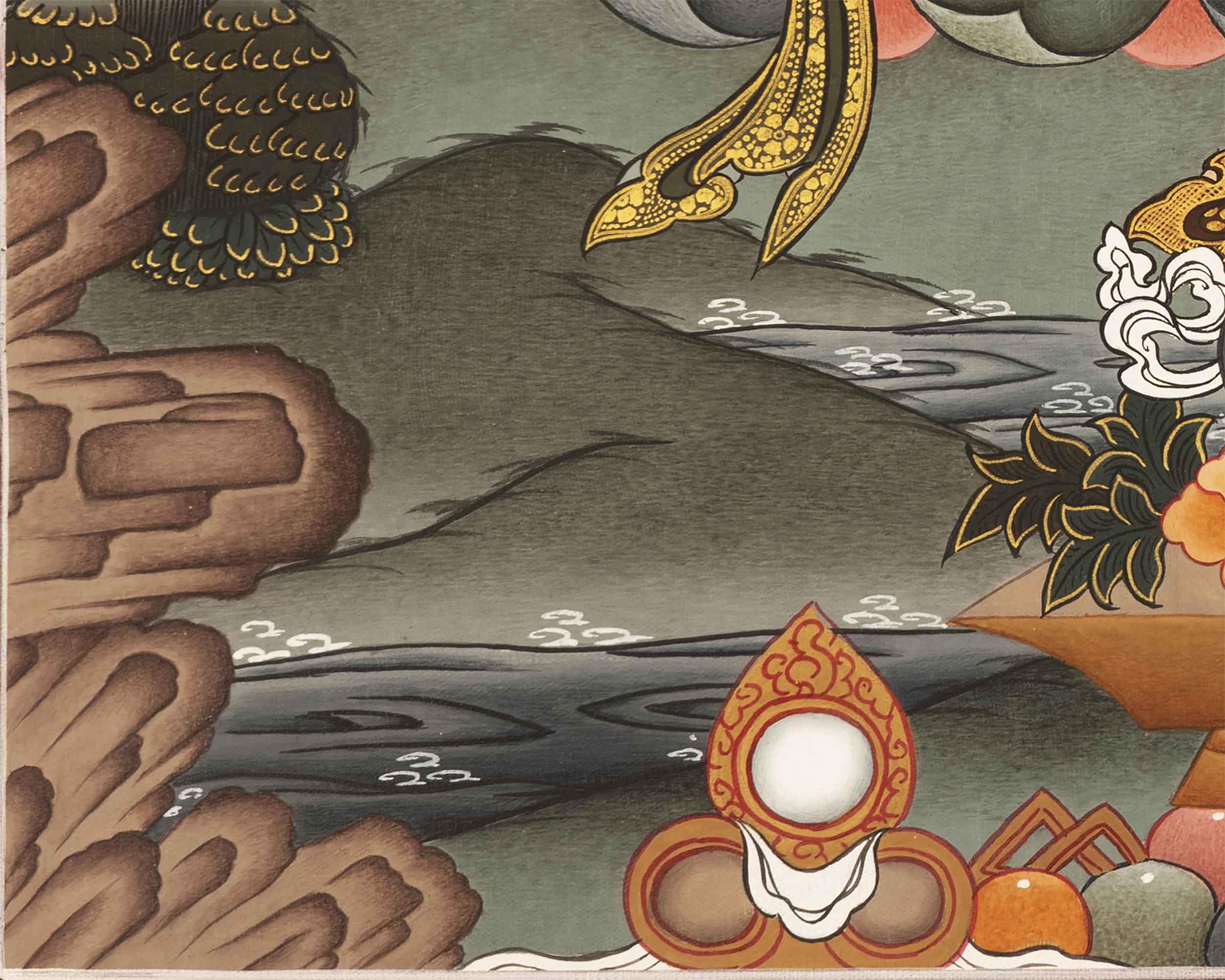 HandPainted Manjushree Thangka | Buddhist Art