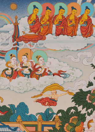 Amitabha Buddha Thangka Singham | Karma Gadri Style Thangka