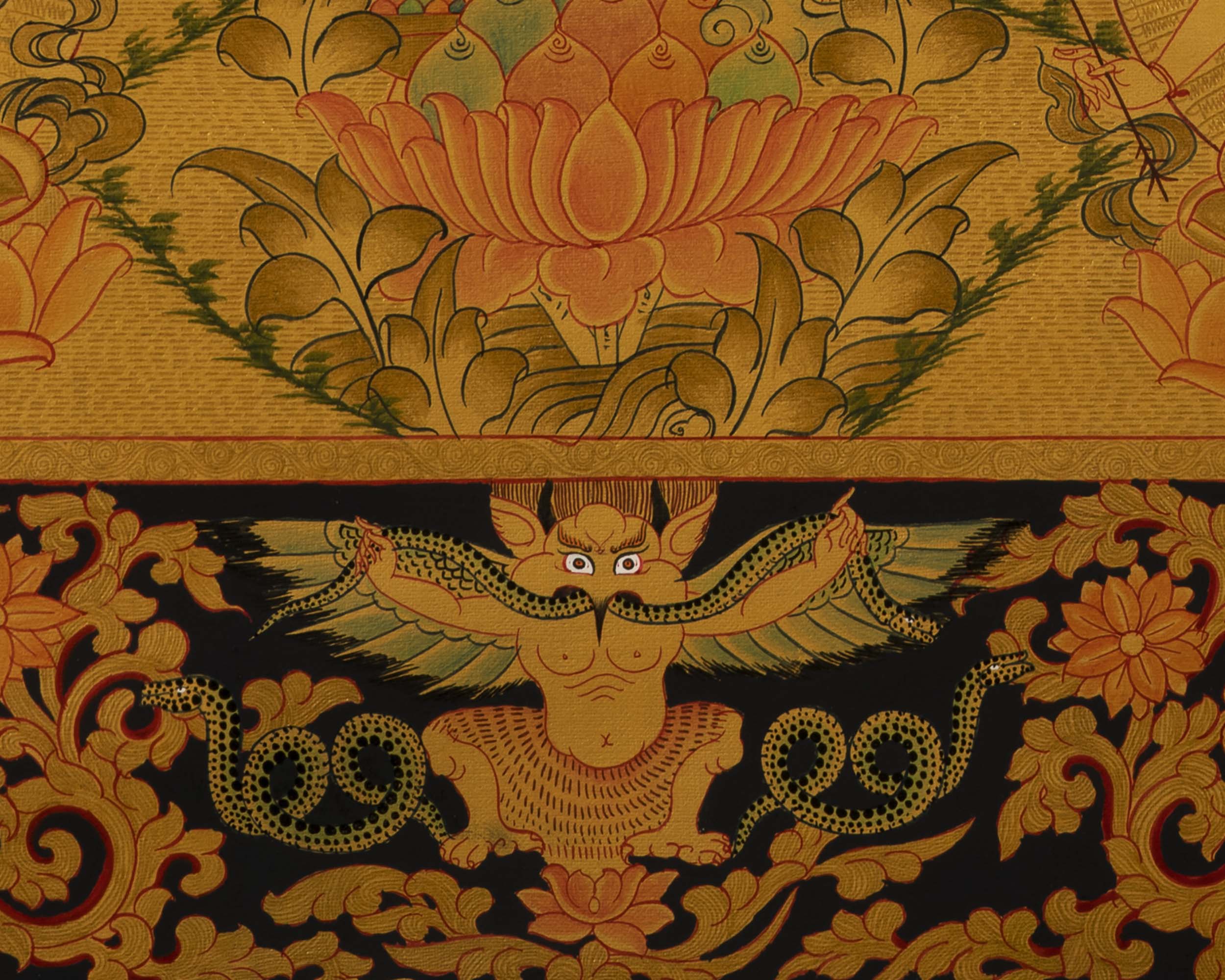 Medium Size White Tara | 24k Gold Painted Bodhisattva Painting