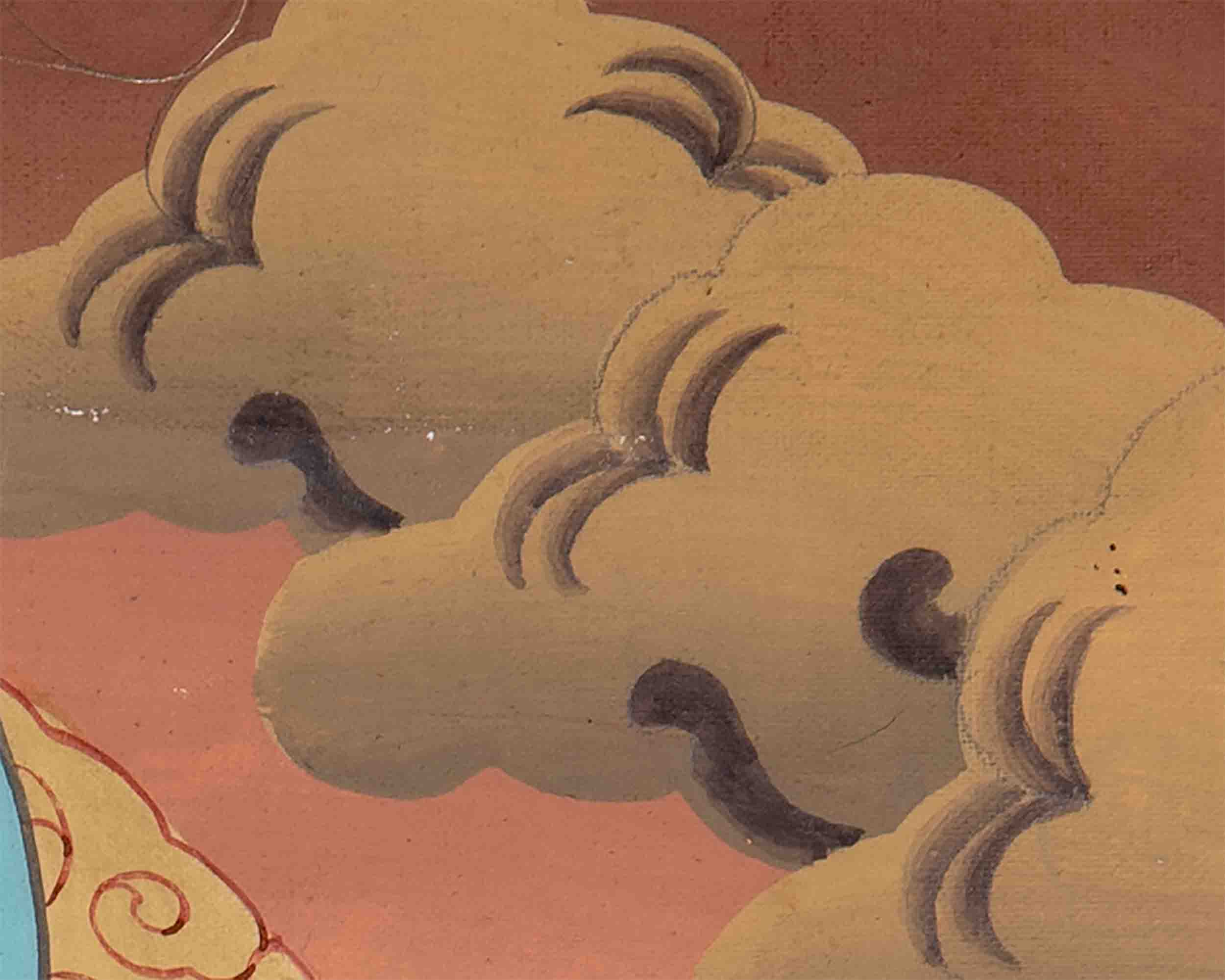 Namtose Thangka Painting With Brocade | Tibetan Buddhism Art