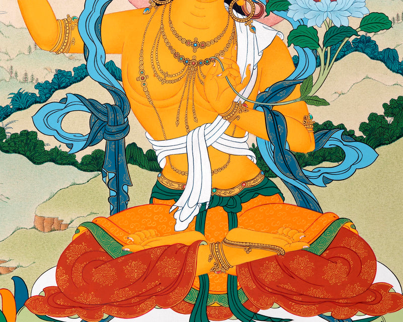 Manjushree | Bodhisattva Thangka | Traditionally Hand-painted Buddhist Art