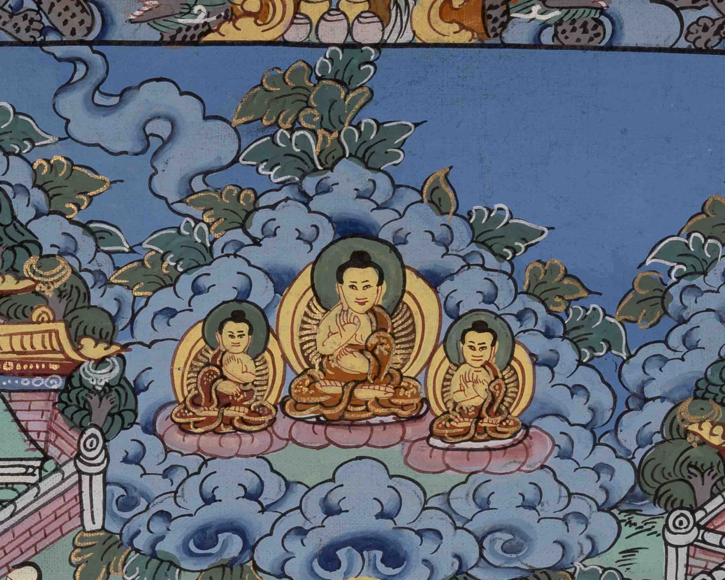Vintage Life Story Of Buddha | Traditional Tibetan Thangka