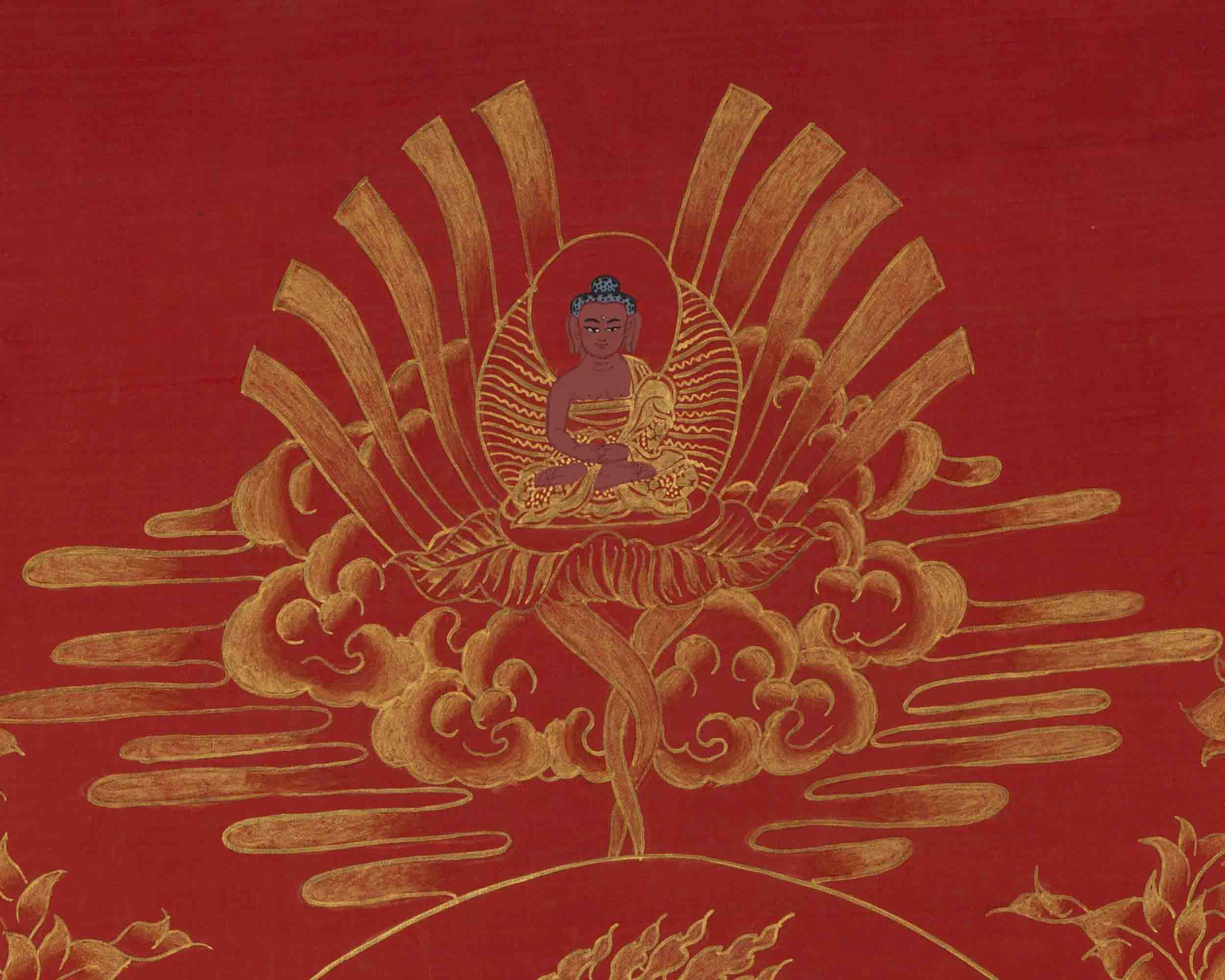 Manjushree Thangka | 24K Gold Style  Painting | Religious Wall Decors
