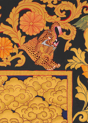 Shakyamuni Buddha Gold Thangka | Religious Tibetan Paint | Wall Decors