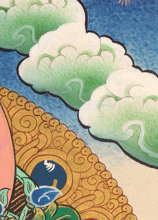Green Tara Thangka | Religious Buddhist Art | Wall Hanging Painting