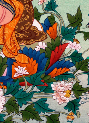 Guru Urgen Menla, Medicine Buddha Form of Guru Rinpoche Thangka