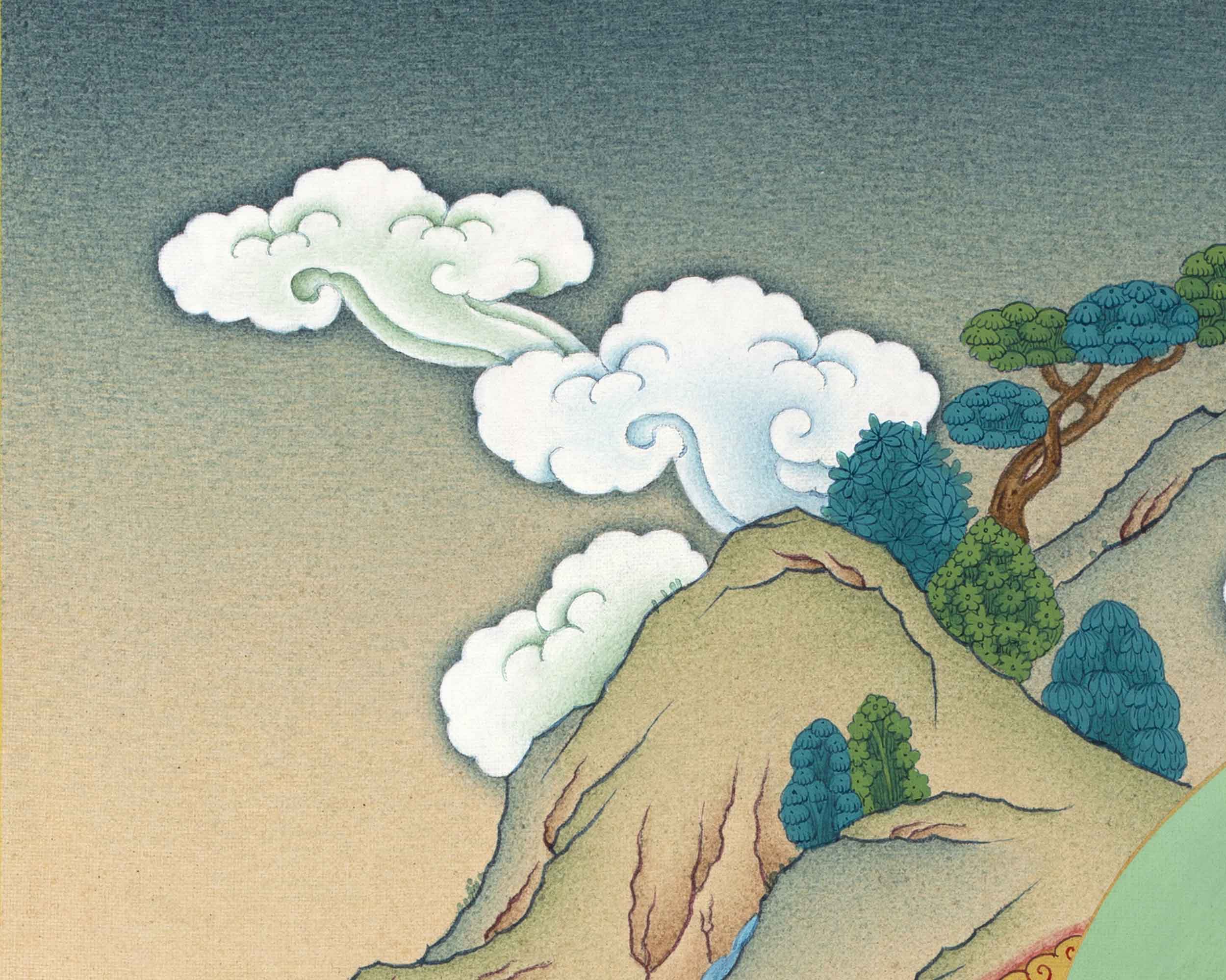 Traditional Wealth Deity Dzambala Thangka
