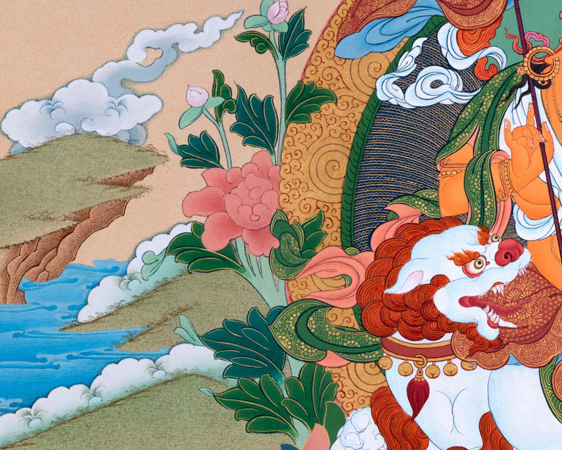 Namtoshe with Five Jambala Thangka, High Quality Giclee Canvas Print, Digital Print