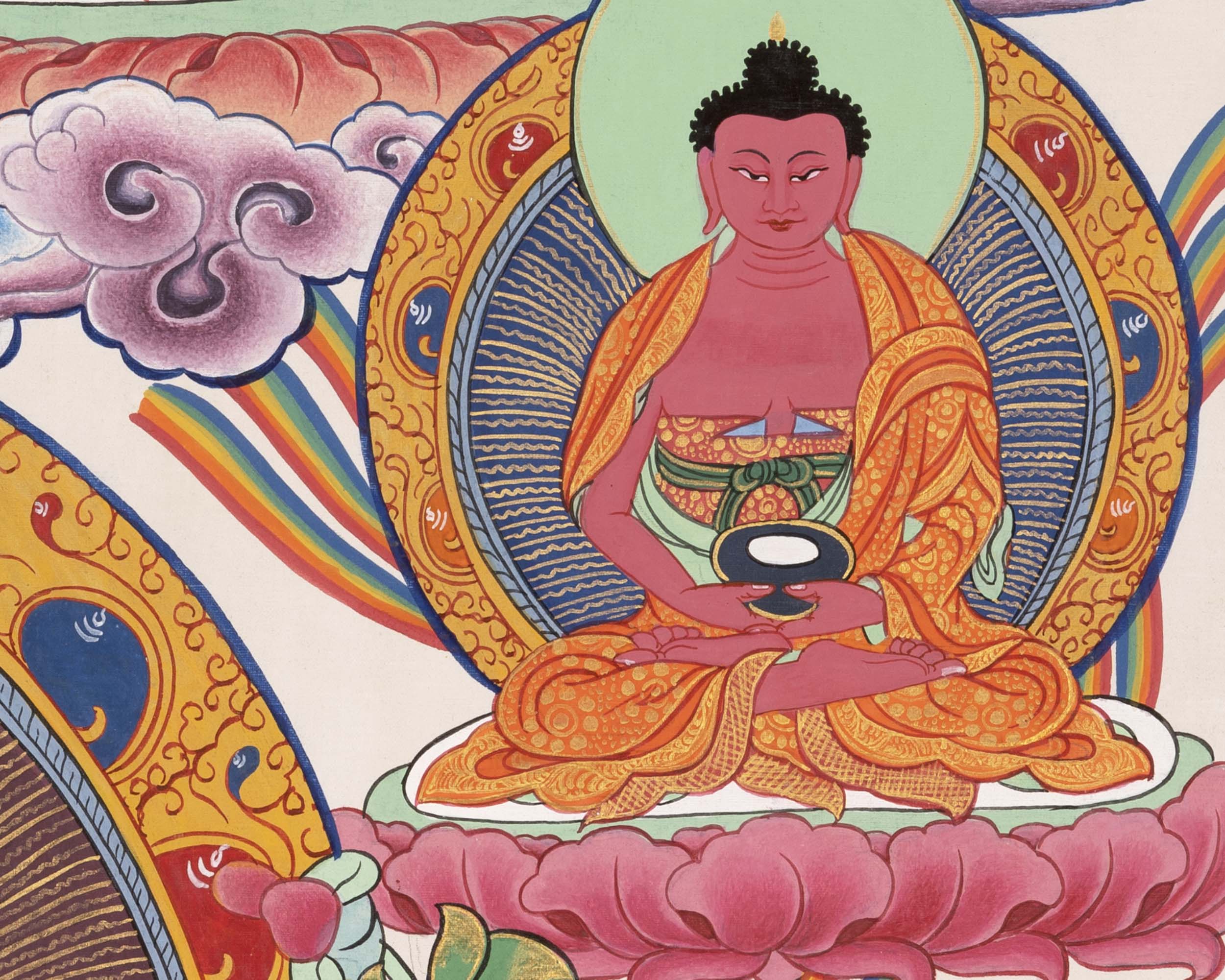 Medicine Buddha Thangka | Tibetan Healing Blue Buddha