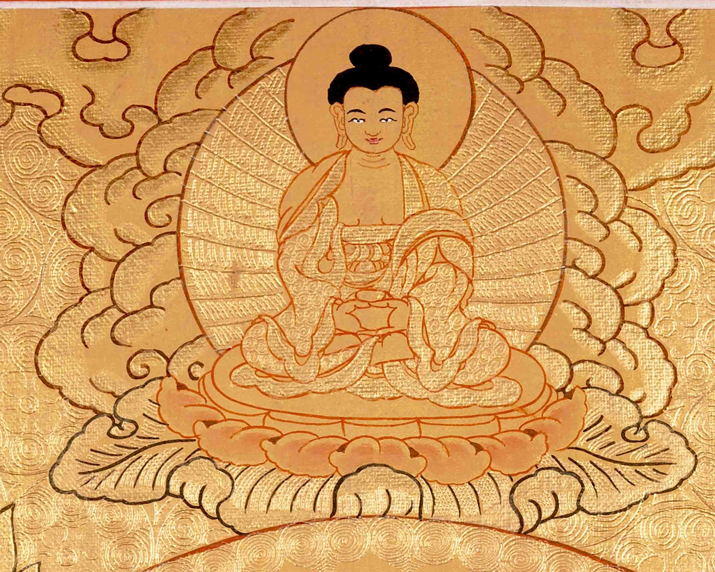 Hand Painted Full 24K Gold Manjushree Thangka | Wall Hanging Decor