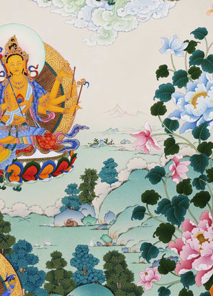 21 Tara Prayer Thangka of Mahasiddha Surya Gupta Tradition | Tibetan Hand Painted Art
