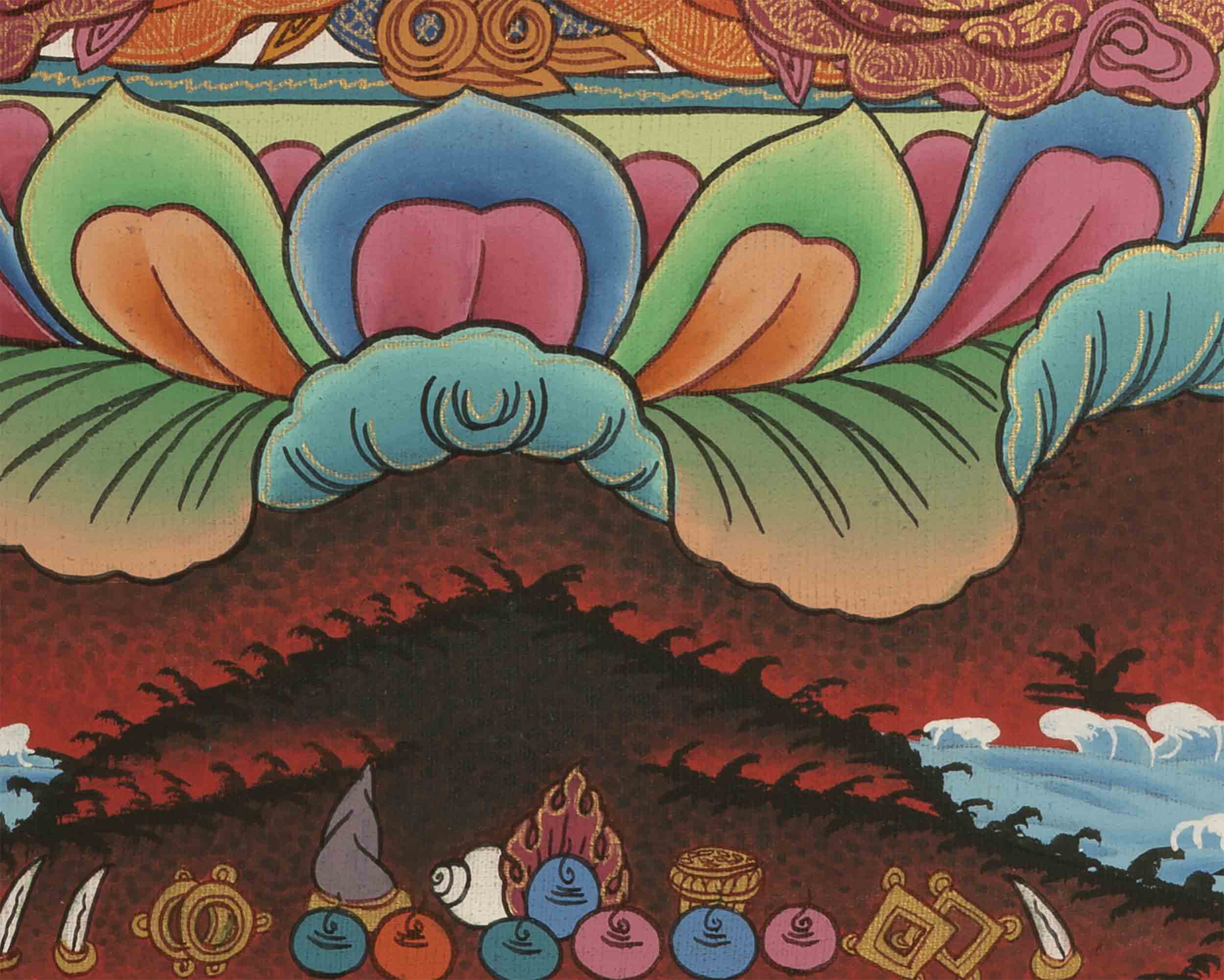 Avalokiteshvara Chengrezig Thangka | Vajrayana Buddhism Painting