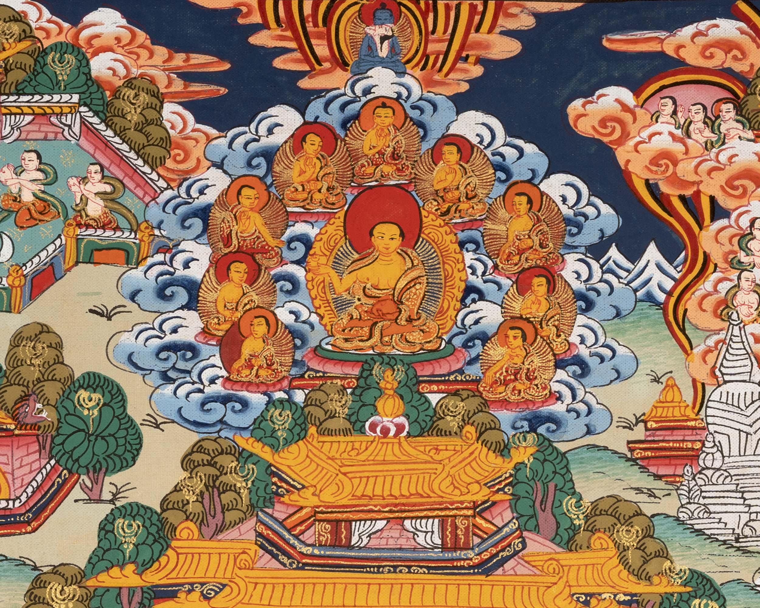 Vintage Buddha Life Story | Wall Decoration Painting