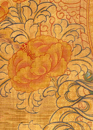 Gold Manjushree Thangka | Hand Painted Bodhisattva Art
