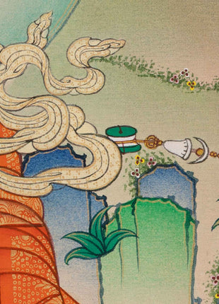 High-Quality Thangka Print To Practice Mantra Of Guru Rinpoche | Padmasambhava Tibetan Poster For Meditation