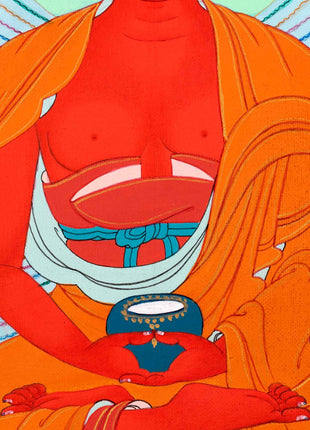Small Buddha Amitabha Prayer Thangka | Tibetan Art of Infinite Light Deity
