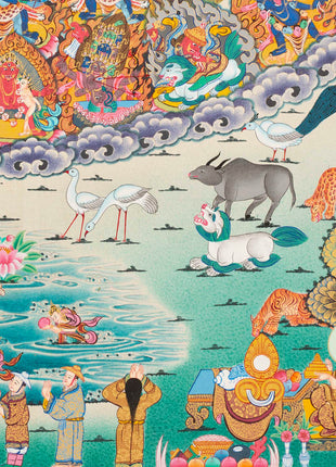 Rinpoche Refuge Tree Thangka | Hand Painted Buddhist Artwork