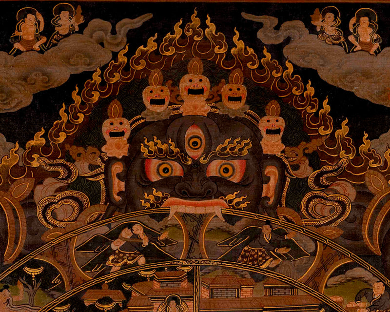 Wheel Of Life Buddhist Thangka | Bhavachakra Painting