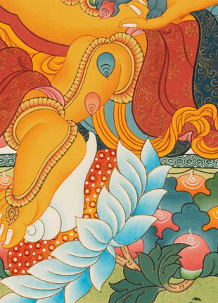 Dzambala Kubera Painting | Traditional Thangka Art | Religious Decoration