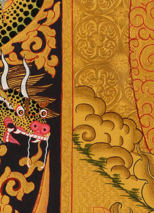 Gold Manjushree Thangka | Hand Painted Bodhisattva Art