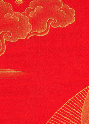 Hand-Painted Himalayan Thangka For Jambhala Mantra Practice | Traditional Wealth Deity Artwork