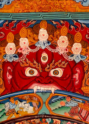 Brocaded Wheel Of Life Thangka | Traditional Tibetan Art | Wall Decors