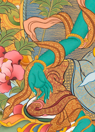 Goddess Green Tara Thangka | Spiritual Wall Art