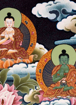 Avalokiteshvara Chengrezig | Wall Hanging Yoga Canvas Thangka