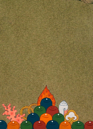 Manjushree Thangka | Manjushri With Others | Tibetan Thangka Painting
