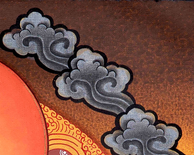 Medicine Buddha With Brocade | Traditional Buddhist Thangka | Wall Decors