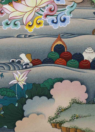 Green Tara Guru Giclee Print For Tara Practice | Tibetan Poster For Living Room Decor