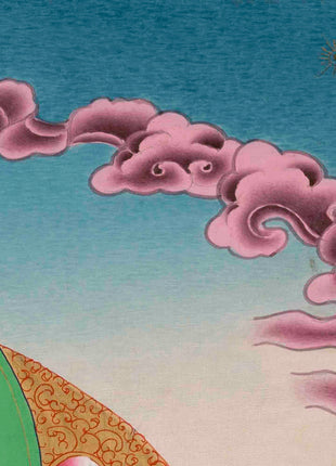 Red Amitayus Buddha Thangka | Religious Hand Painting | Wall Decors