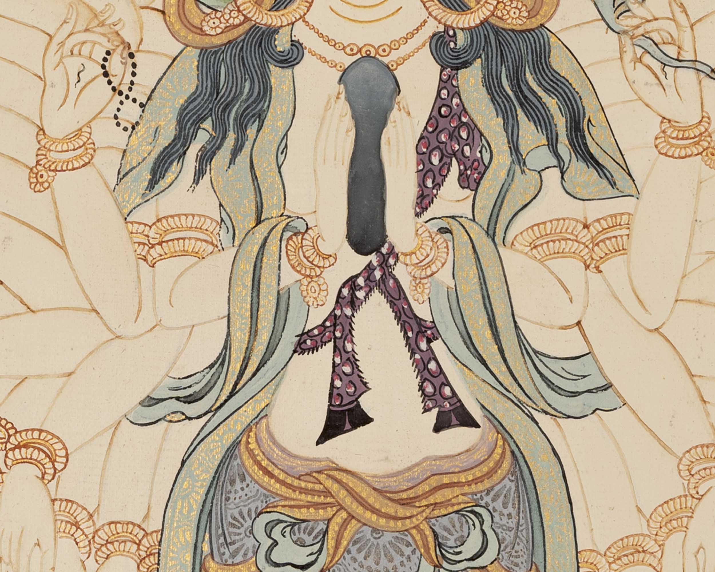 1000 Armed Avalokiteshvara | Chenresig Thangka | Religious Artwork