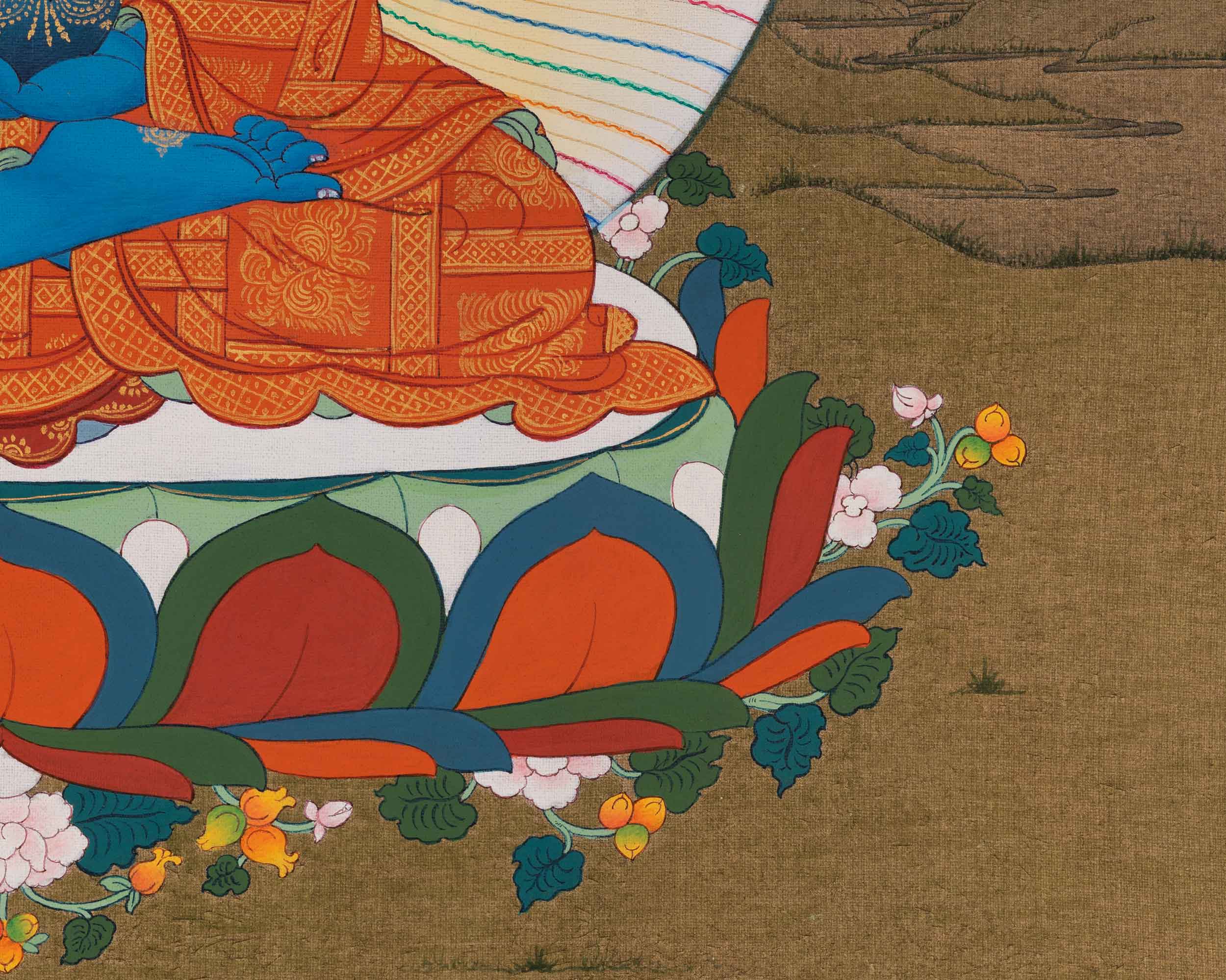 Buddha Medicine Thangka For Meditation & Healing | Traditonal Bhaisajyaguru, Healing Buddha Art
