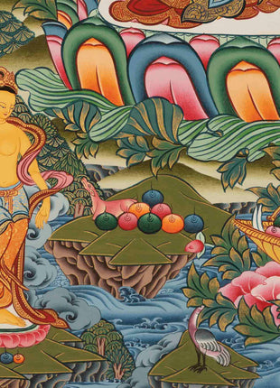 Chenresig Bodhisattva Thangka | Original Hand Painted Arya Bodhisattva Art