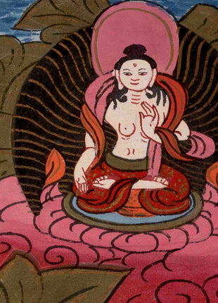 Padmapani Lokeshvara Thangka | Vintage Traditional Art | Wall Decors
