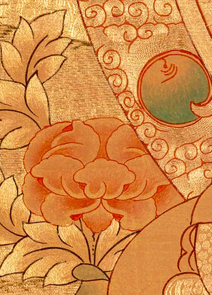 Gold Style Shakyamuni Buddha Thangka |  Zen Buddhism