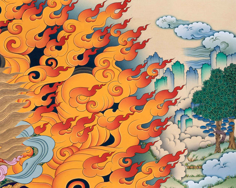 Vajrapani Buddha Giclee Print For Meditation | Traditional Art Of The Holder Of A Thunderbolt