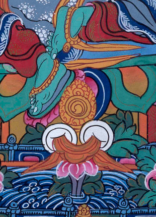 Old Green Tara Thangka | Traditional Handpainted Artwork | Wall Decors