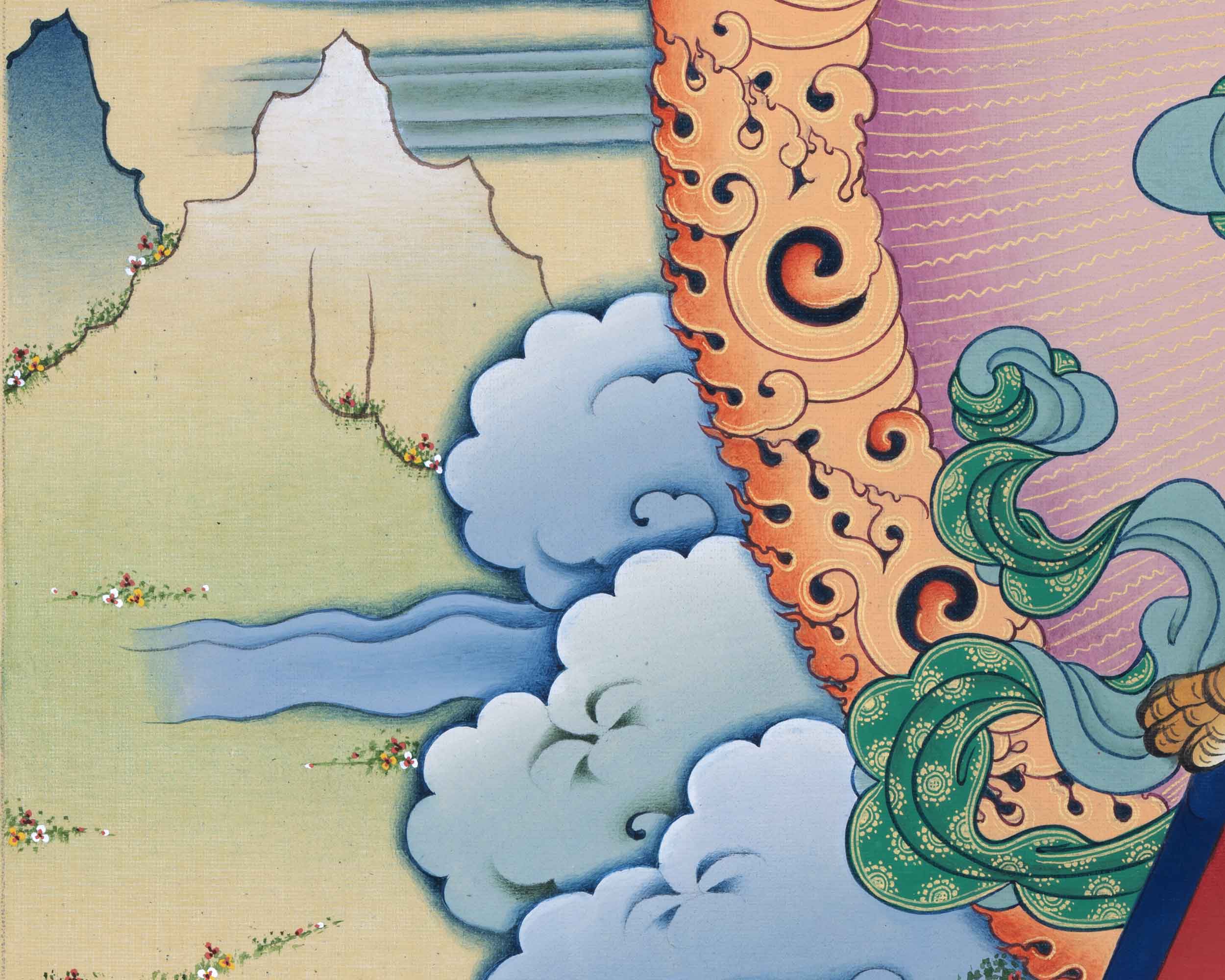Tibetan Heruka Chakrasamvara Thangka Print | Vajrayana Deity Canvas Art For Ceremonies