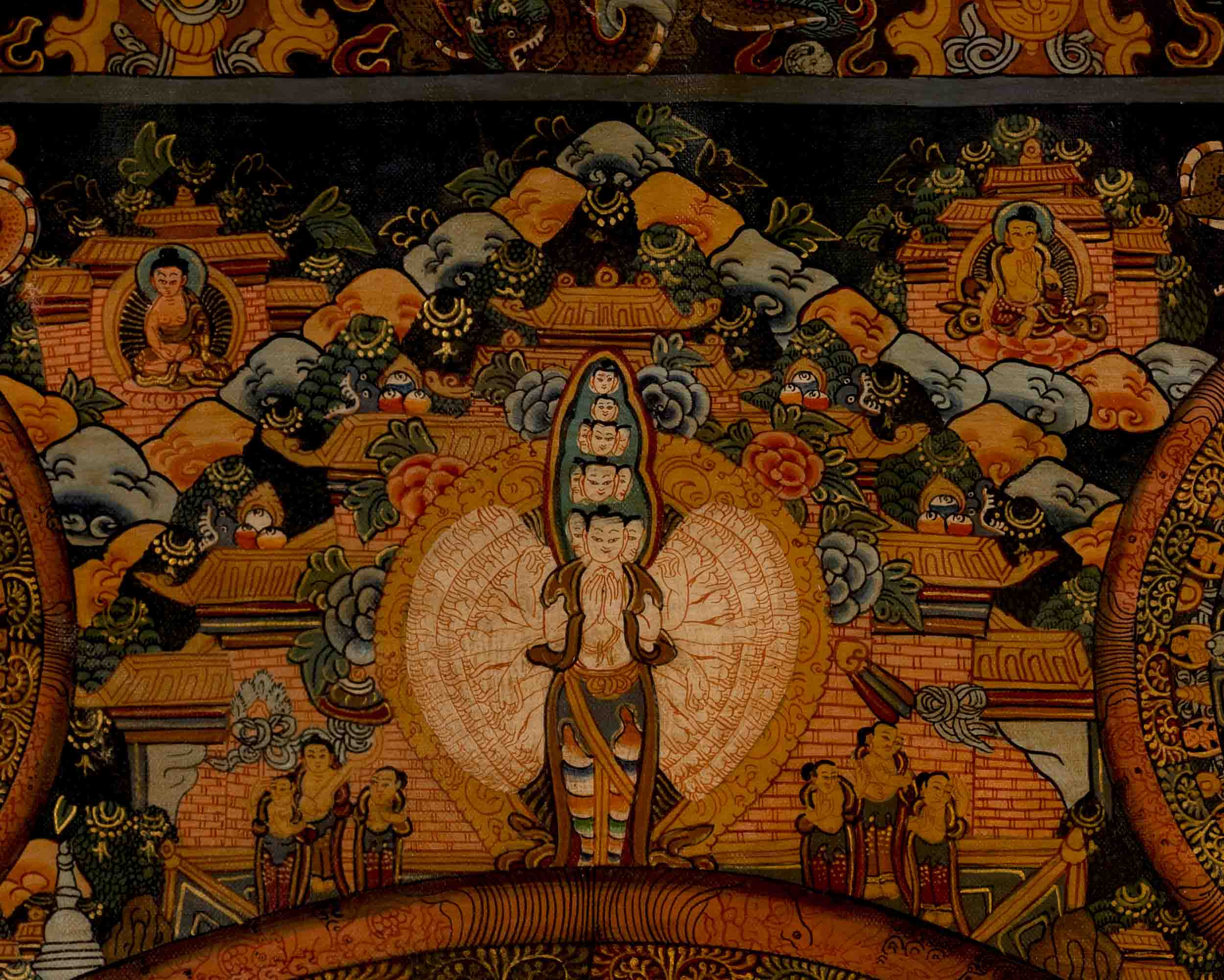 Tibetan Oil Varnished Heruka Mandala | Traditional Thangka