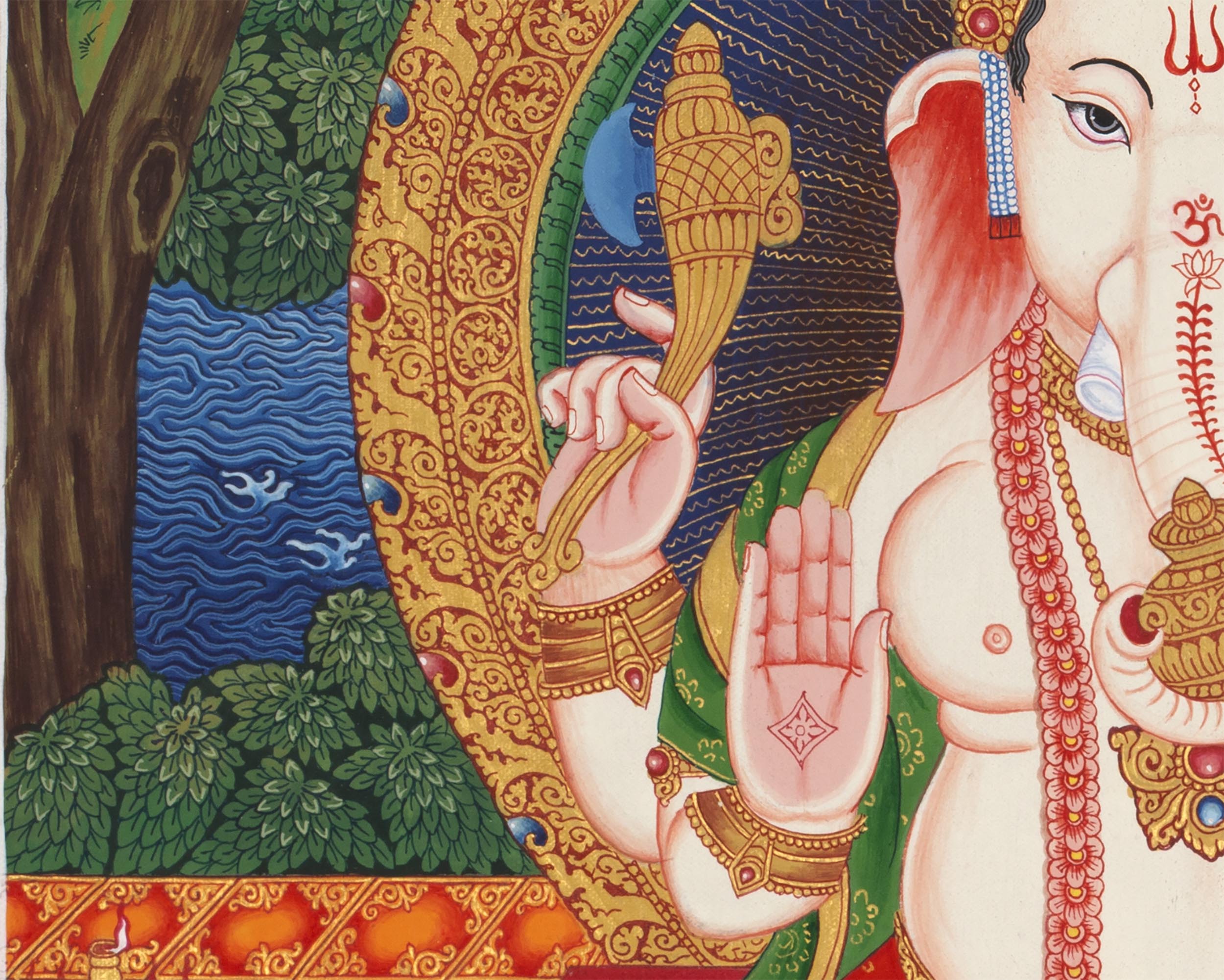 Ganesha Thangka Prints | Digital Printing | Religious Wall Decor