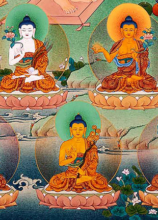 Traditionally Hand-Painted 35 Buddhas Thangka | Himalayan Tibetan Buddhist Art