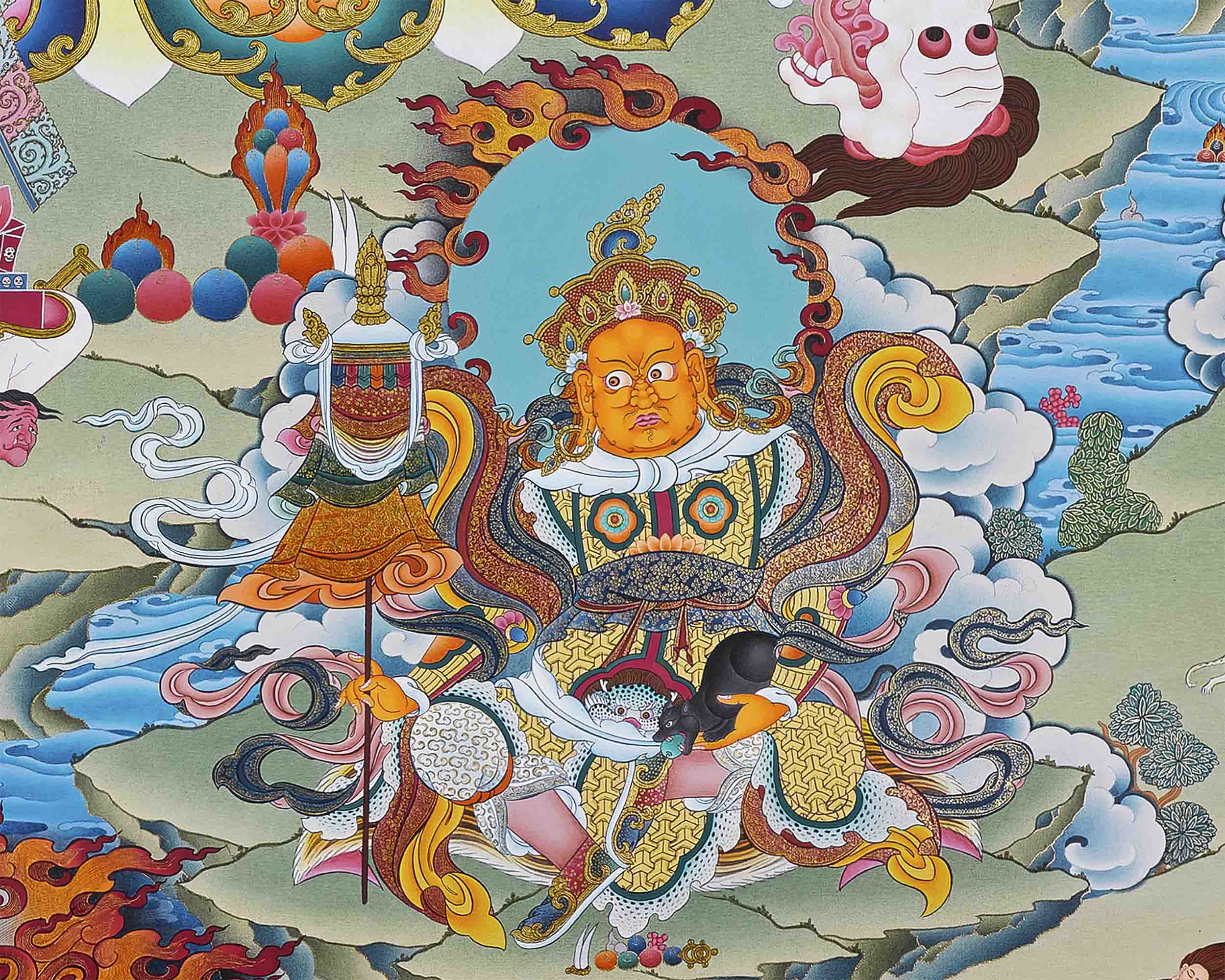 Dorje Drolo Practice Thangka | Hand Painted Dudjom Rinpoche Thangka