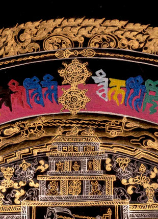 Kalachakra Mandala Thangka | Full 24K Gold Style Art | Religious Wall Decors